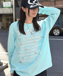 ※WEB限定 / ぼかしプリントヘンリーネックロンT / sqnzU BORDER L/S TEE ターコイズブルー