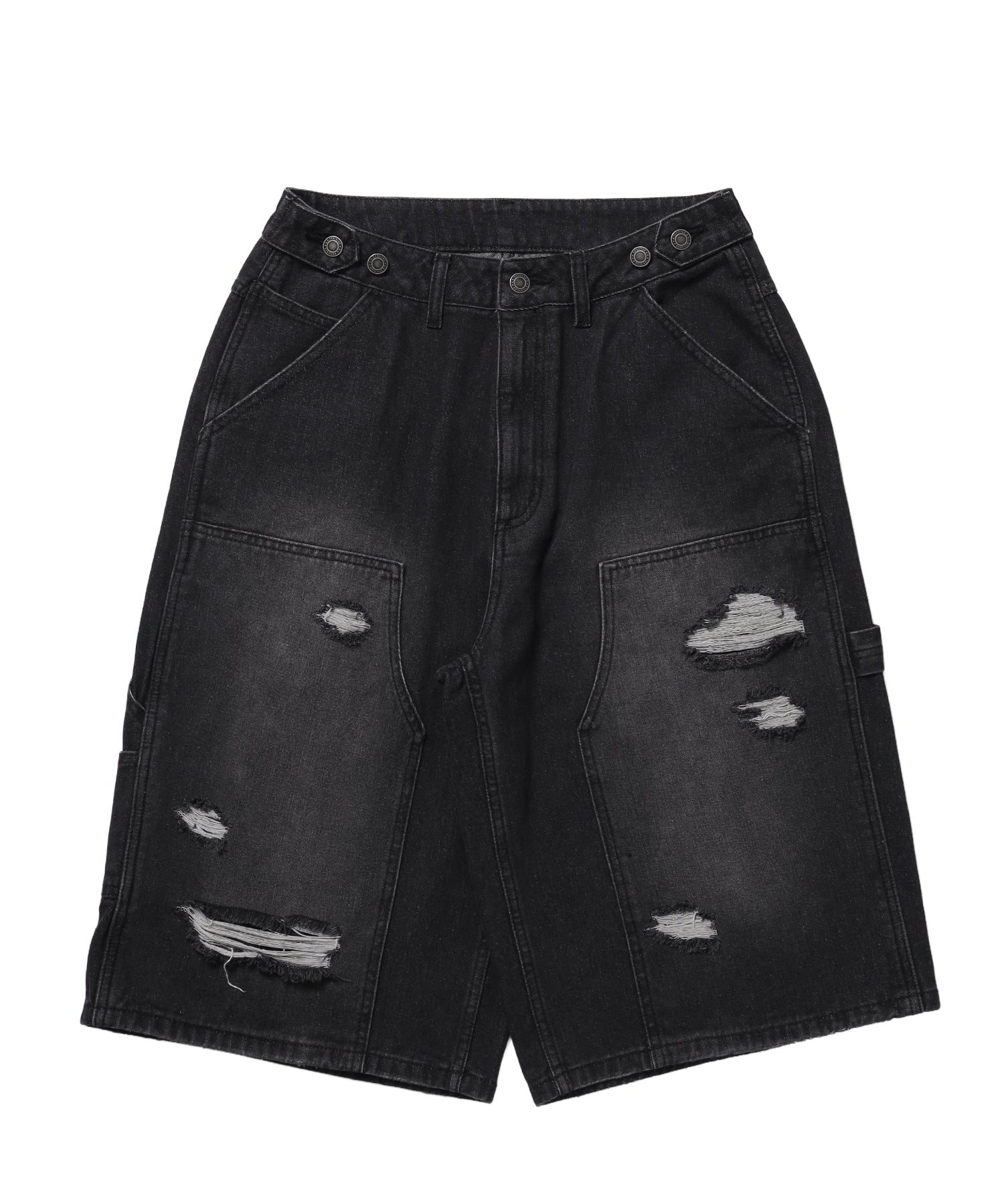 WEB限定 / ダメージデニムショートパンツ / sqnzU double knee denim