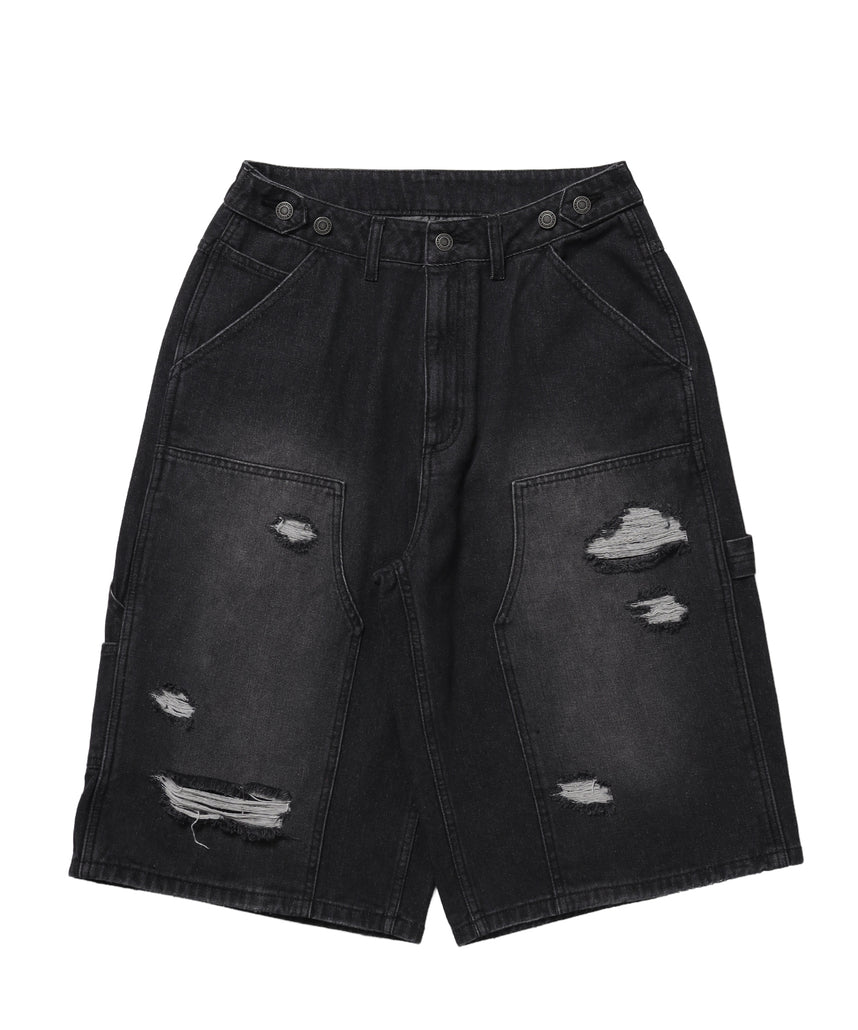 WEB限定 / ダメージデニムショートパンツ / sqnzU double knee denim