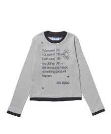 sqnz fake layered henley star l/s tee / 長袖 プリント ヘンリー フェイクレイヤード ツートーン ライトグレー