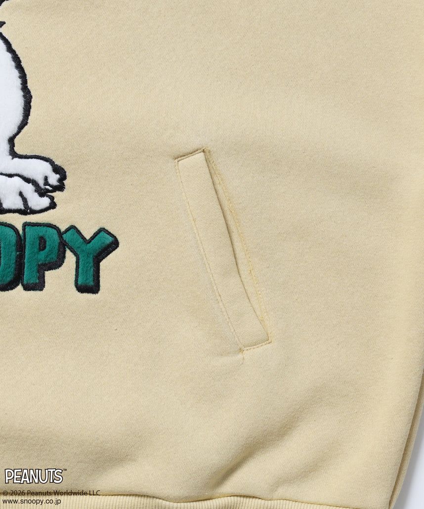 TP FUR SNOOPY APPLIQUE P/K/ スヌーピー ファーワッペン 刺繍 パーカー イエロー