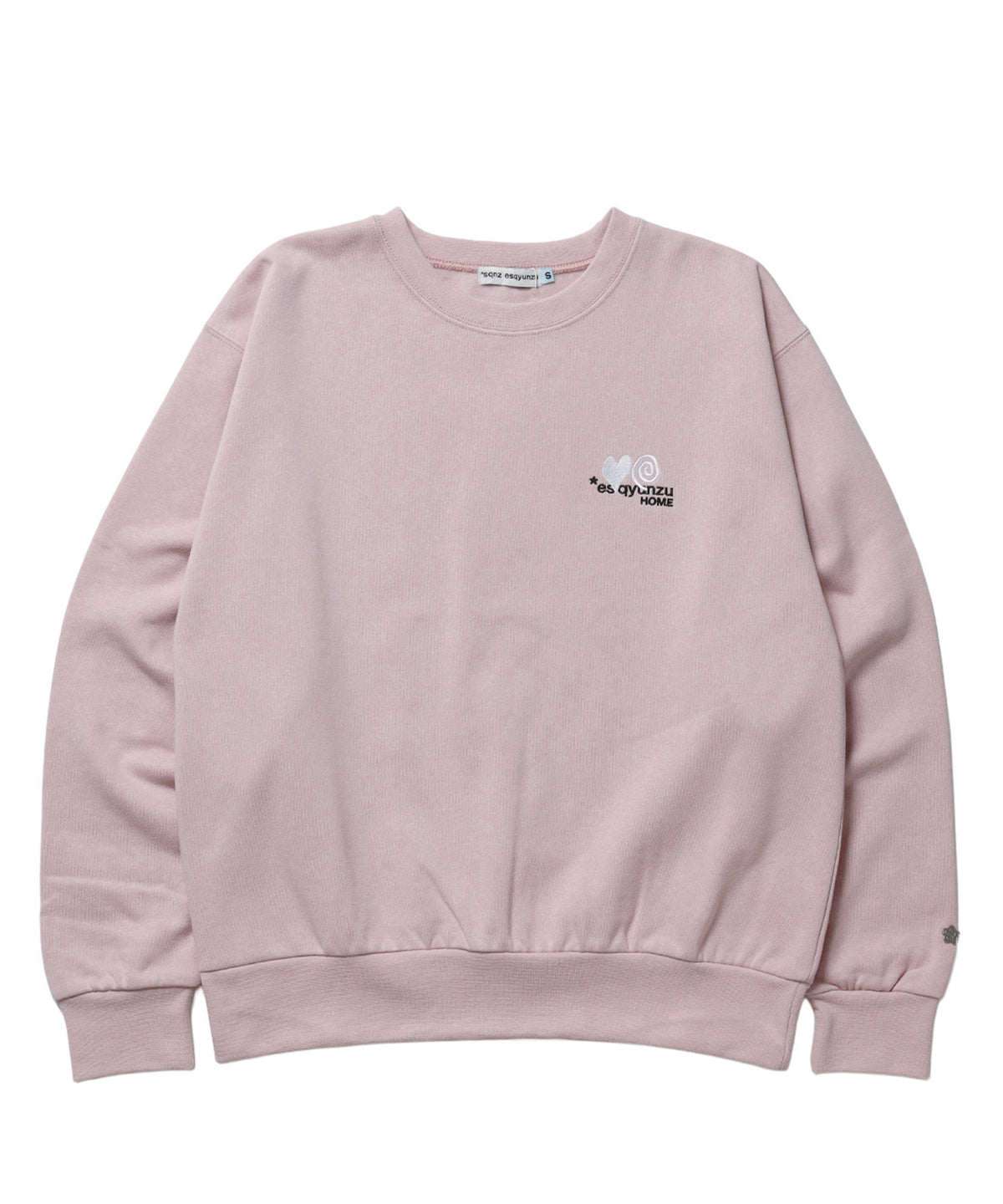 ※WEB限定  サークルハート刺繍裏起毛スウェット / sqnzU basic logo c/n ピンク
