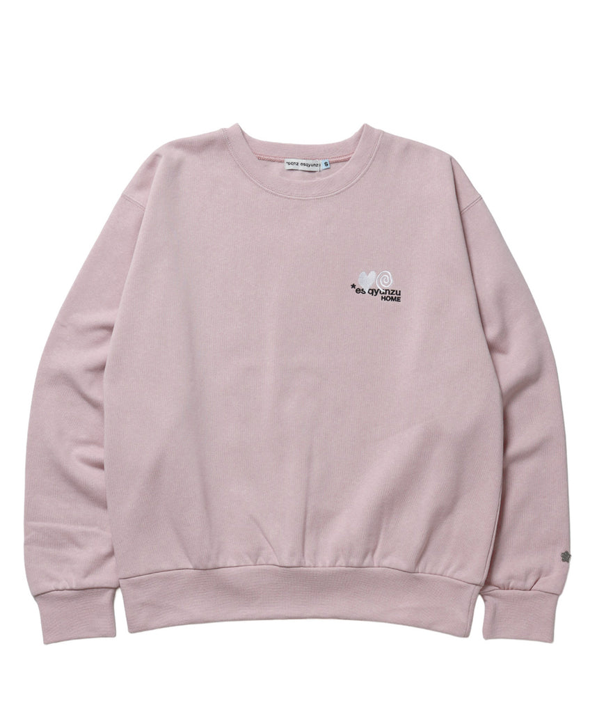 ※WEB限定  サークルハート刺繍裏起毛スウェット / sqnzU basic logo c/n ピンク