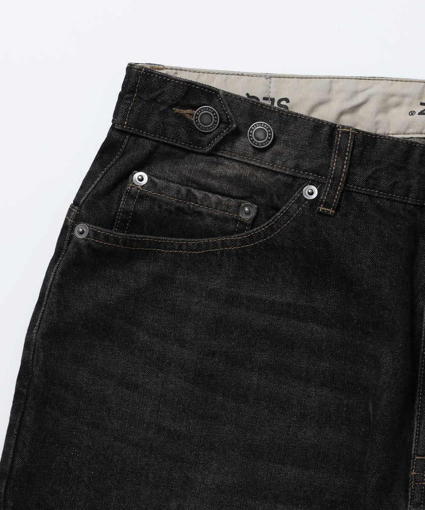 ※WEB限定 / ワイドデニムパンツ / sqnz seam design applique denim ブラウン