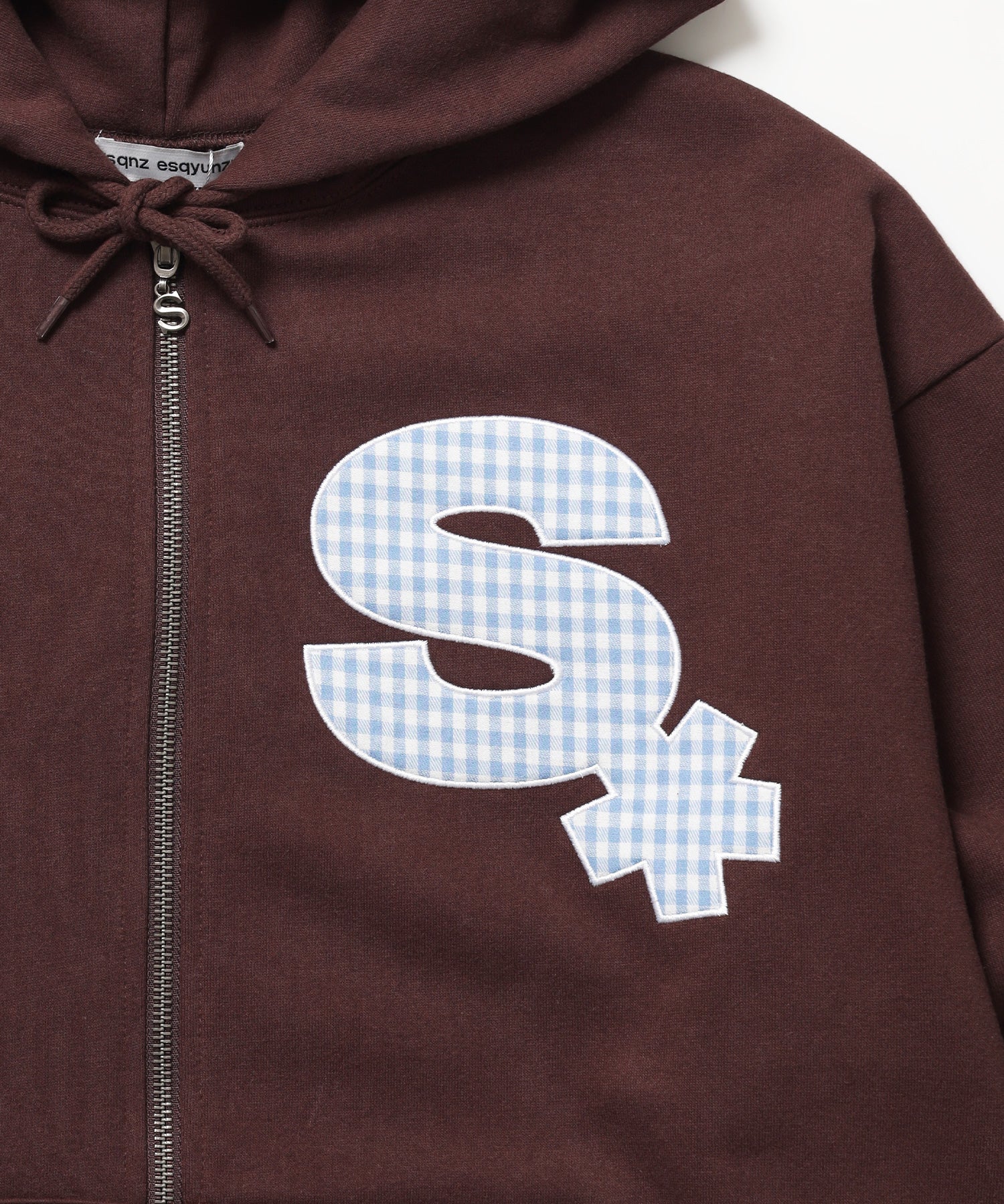 ※WEB限定 / ギンガムドットロゴジップパーカー / sqnzU spiral applique zip p/k