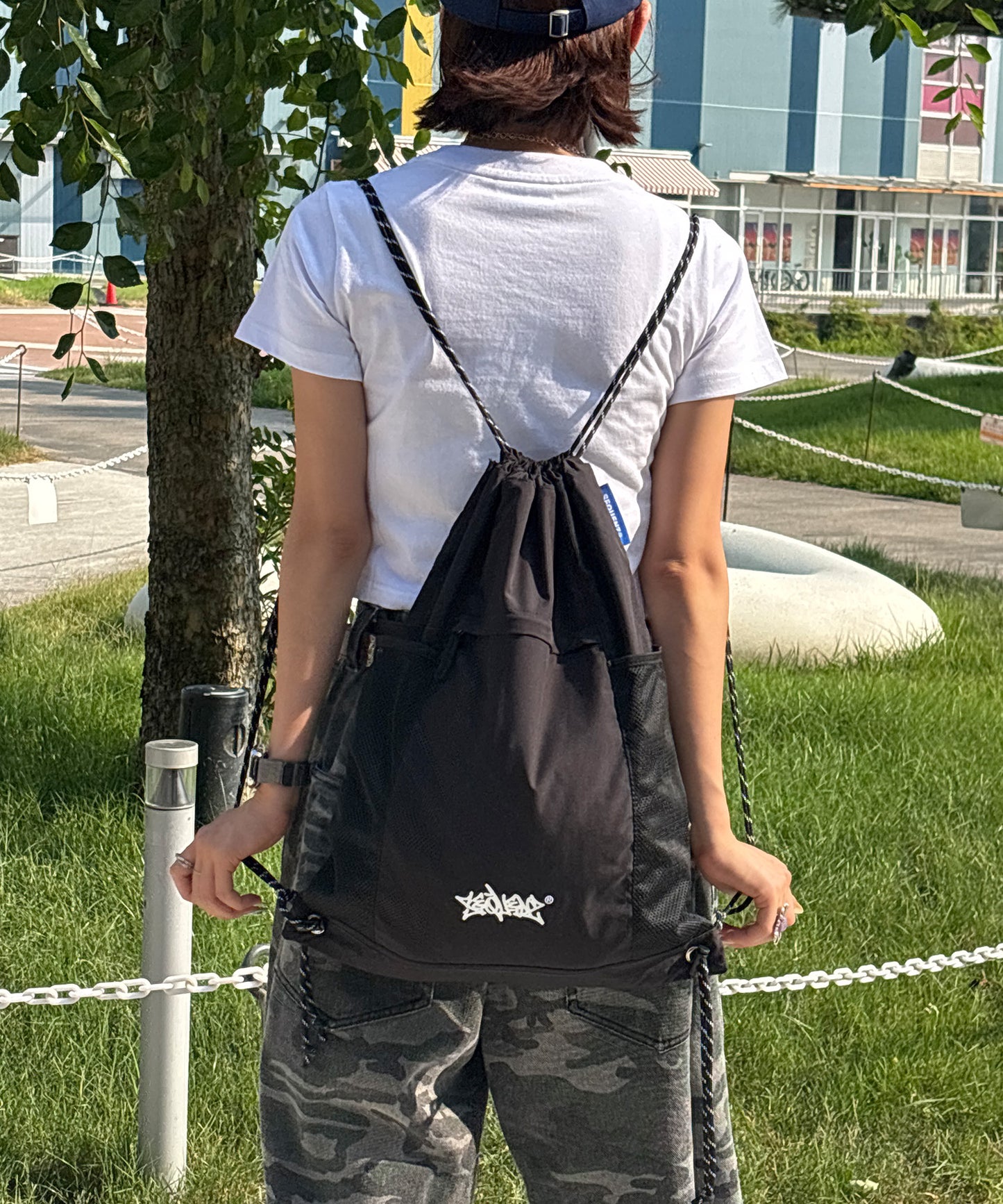 DAILY TECH KNAPSACK / ナップサック テック バック ドローコード ブラック