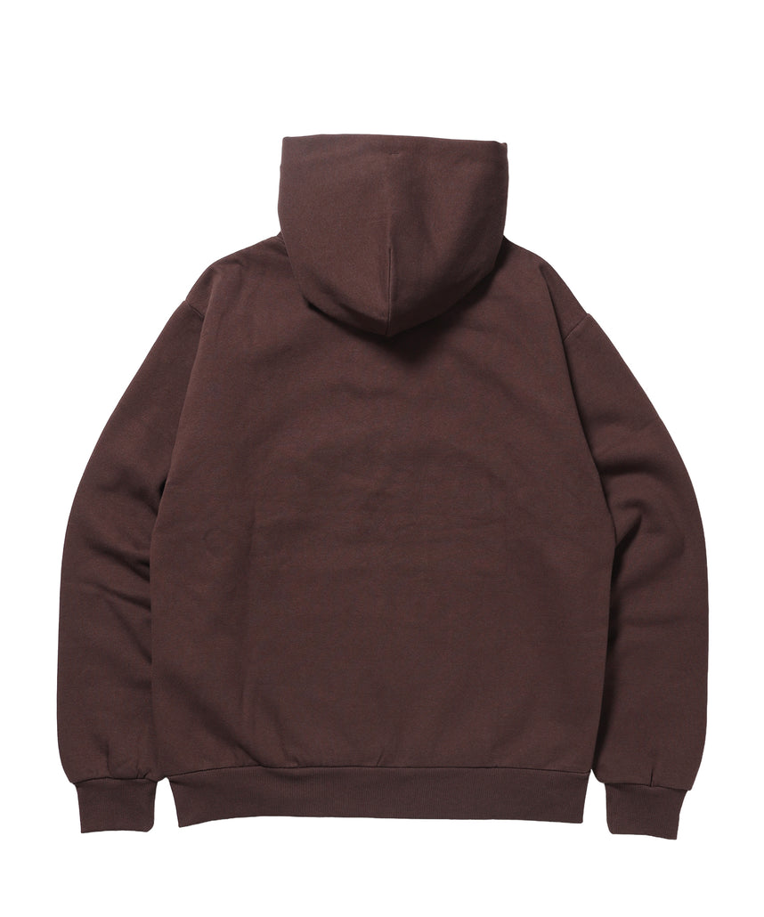 ※WEB限定 / 短丈裏起毛ジップパーカー / sqnz gingham applique pk ブラウン