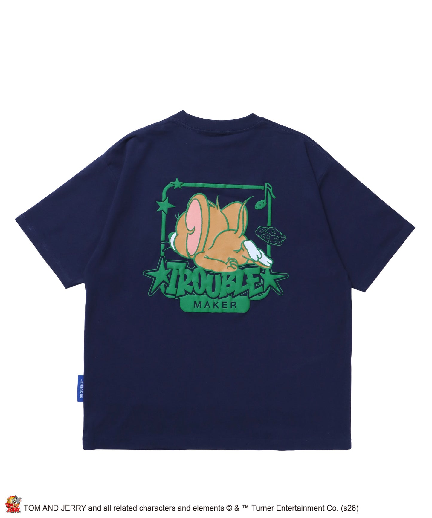 TJ BACK STYLE JERRY TEE / トムとジェリー Tシャツ 半袖 クルーネック プリント オーバーサイズ ダークネイビー
