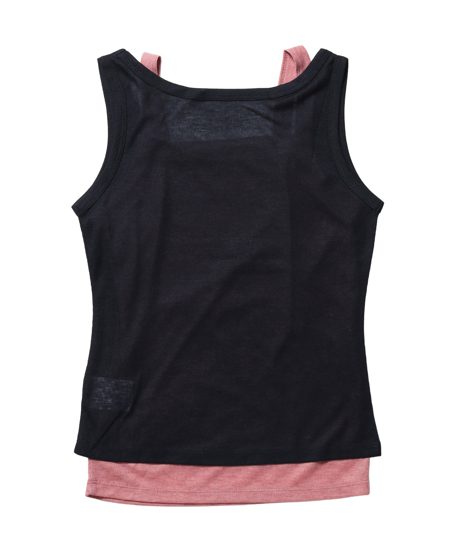 ※WEB限定 /  レディース配色タンクトップ / sqnzsheer layered tank  ネイビー