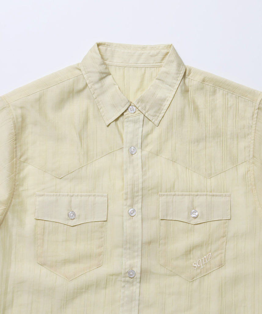 ※WEB限定 / ウエスタン半袖シャツ / sqnz western sheer shirts レモンイエロー