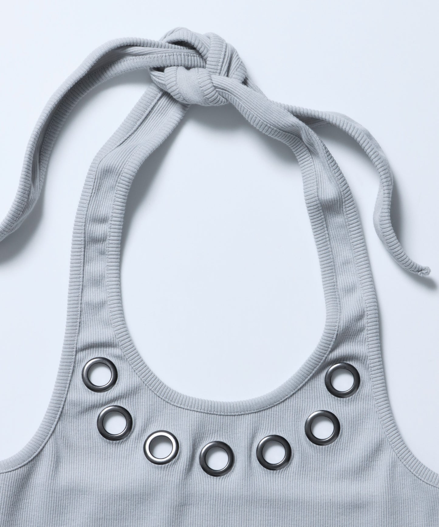 ※WEB限定 / レディースアイレットタンクトップ / sqnz halter neck eyelet tank top ライトグレー
