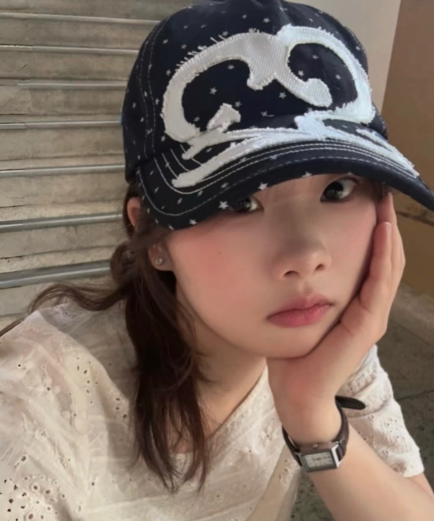 ※WEB限定 / ワッペン / またぎデザインキャップ /sqnz logo applique stitch cap 柄81
