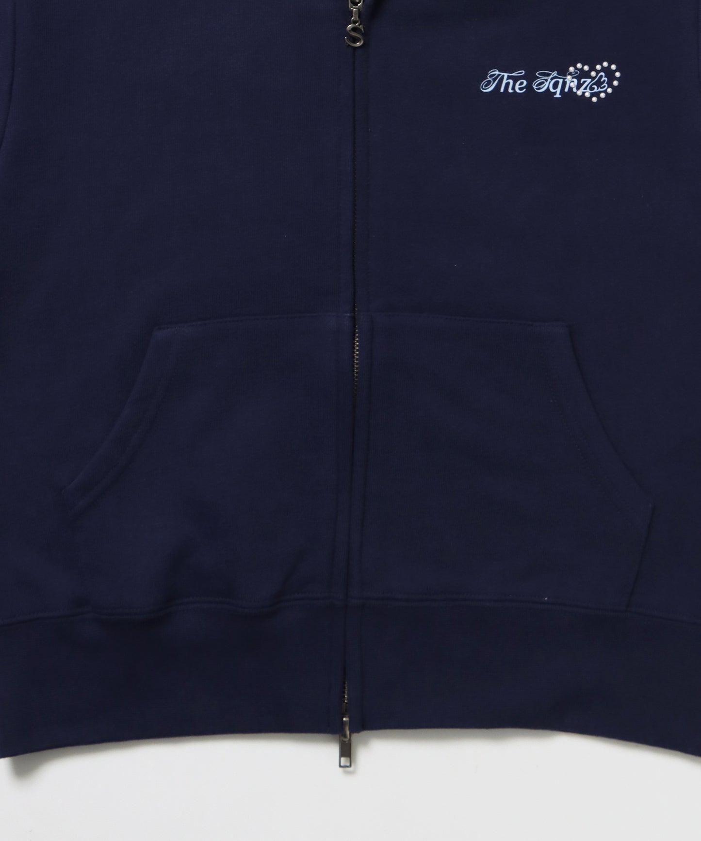 ※WEB限定 /  半袖ジップパーカー / sqnz pearl short sleeve zip p/k ダークネイビー