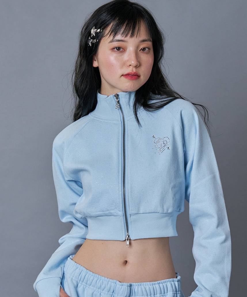 sqnz（エスキュンズ）】sqnz glitter zip top / ダブルジップ ジップ