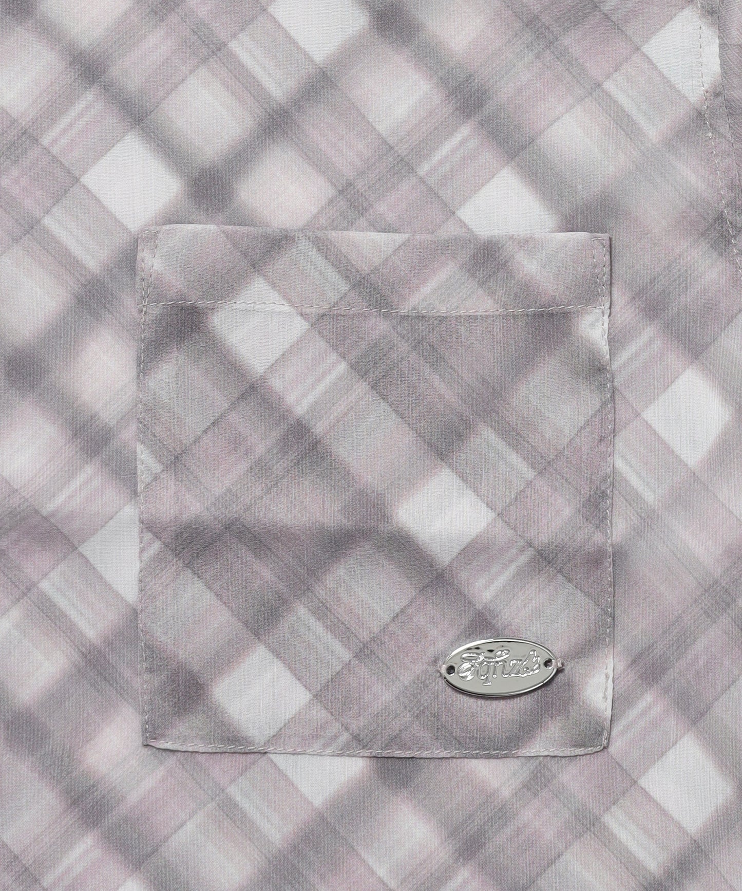 ※WEB限定 / レディースチェック半袖シャツ / sqnz sheer check shirts ピンク