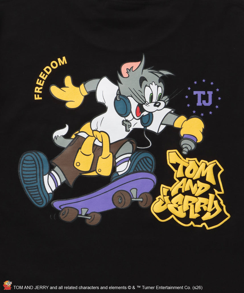 TJ SKATE BOARD TEE / トムとジェリー Tシャツ 半袖 クルーネック プリント オーバーサイズ ブラック系その他