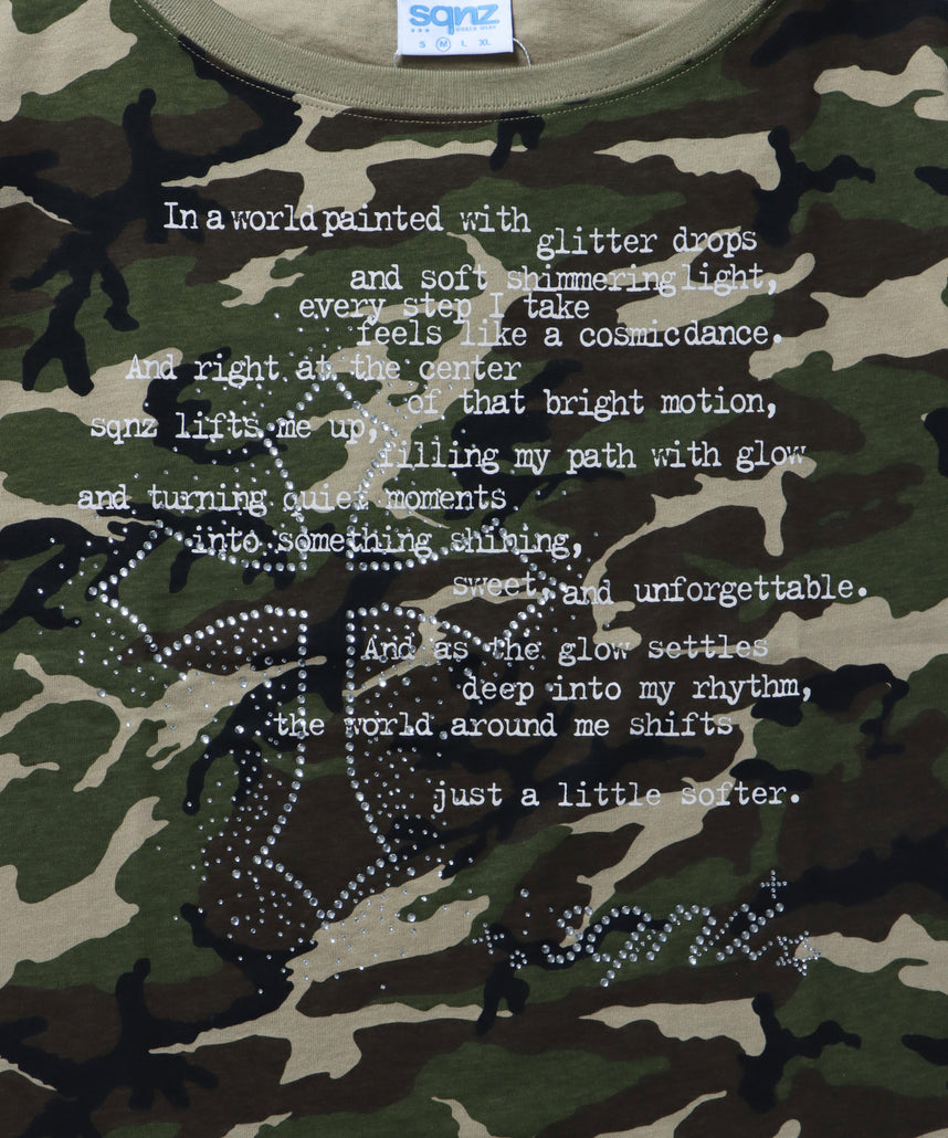 sqnz one-shoulder cross tee / レディース 半袖 Tシャツ ワンショルダー 柄80