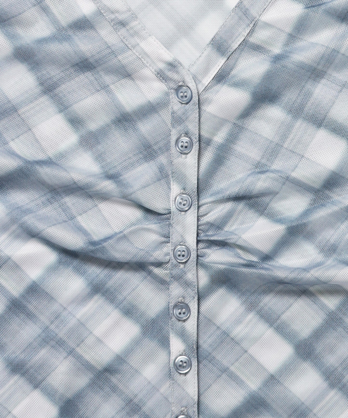 ※WEB限定 / レディースギャザー長袖シャツ / sqnz sheer gather l/s shirts サックスブルー