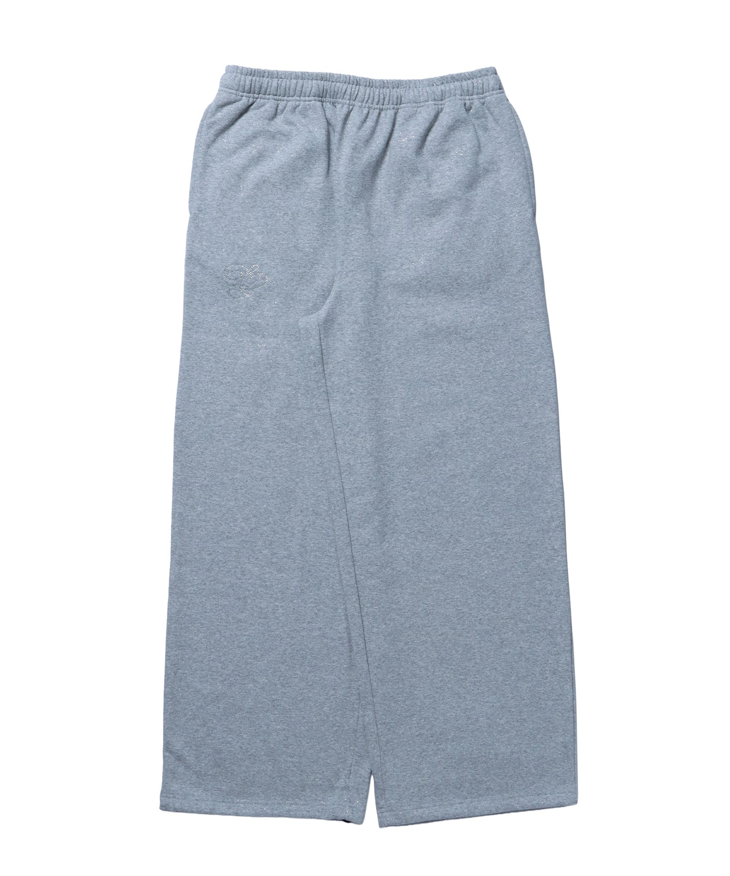 SQNZ GLITTER SWEAT PANTS / グリッター ラインストーン スウェットパンツ ドローコード 裏起毛 【セットアップ着用可】 グレー