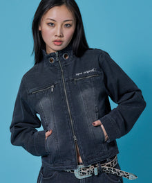 ※WEB限定 / ロールアップスタッズデニム / sqnz star roll-up denim ブラック