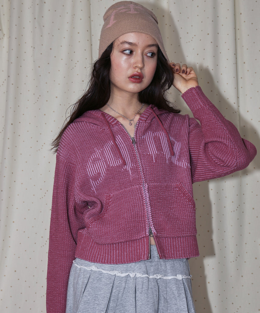 sqnz（エスキュンズ）】sqnz knit zip p/k / ニット ジップパーカー
