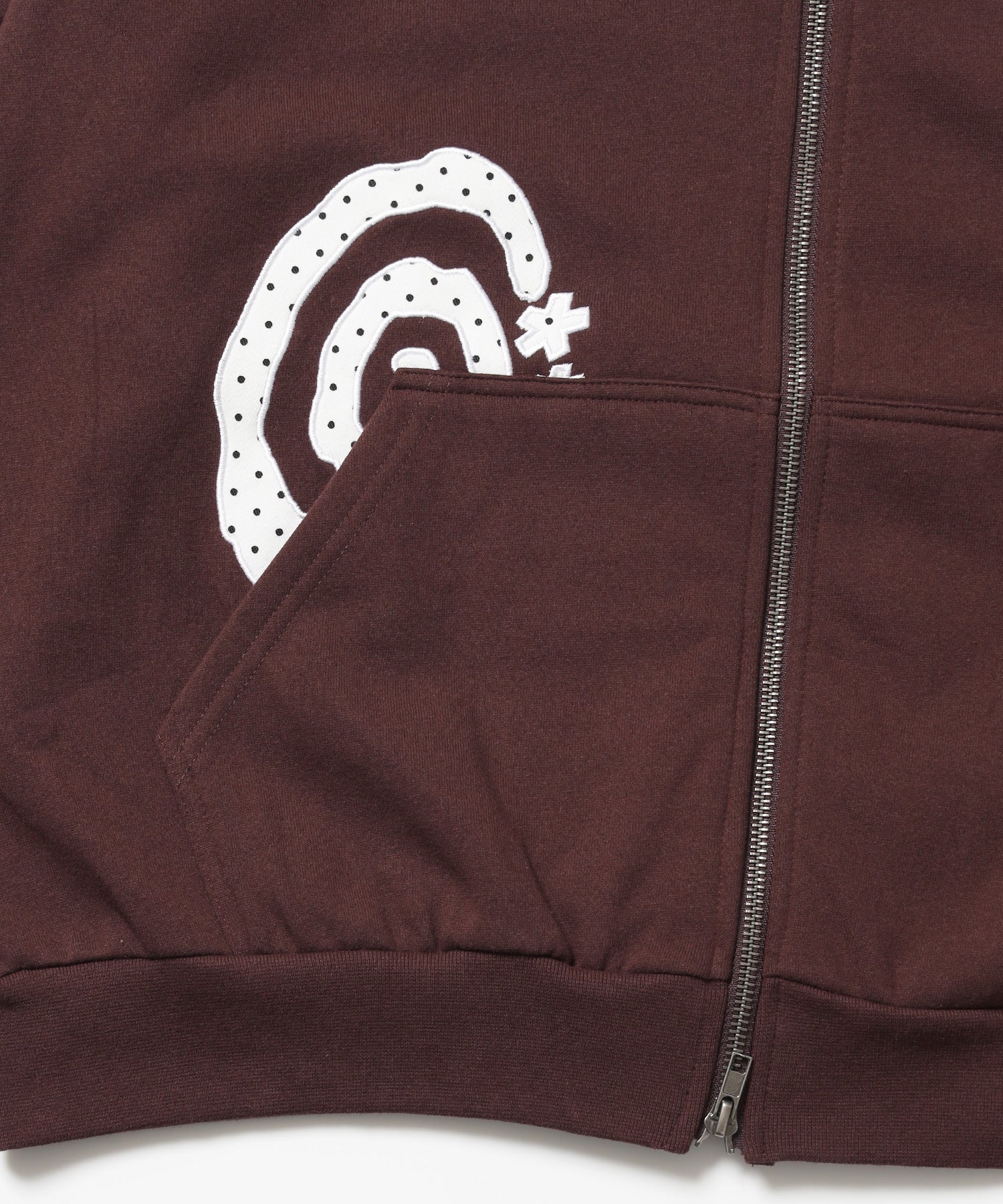 ※WEB限定 / ギンガムドットロゴジップパーカー / sqnzU spiral applique zip p/k