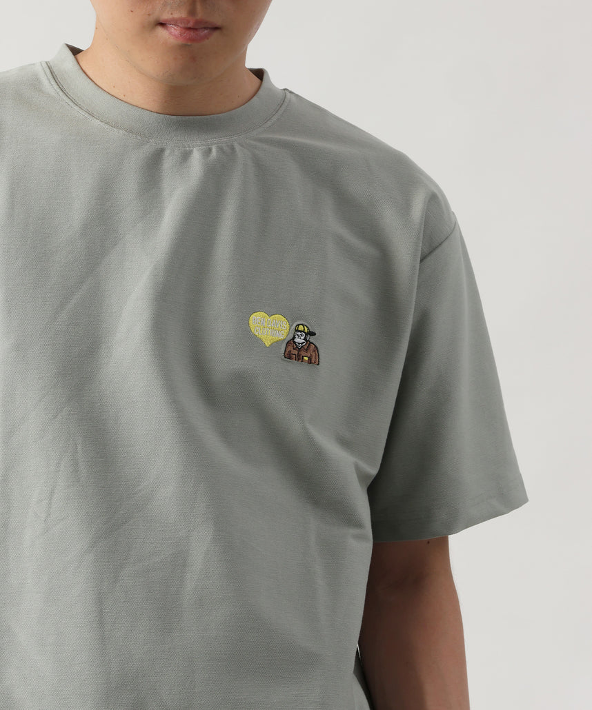 COOLER GORILLA EMB TEE / 接触冷感 オーバーサイズ 半袖 Tシャツ クルーネック 刺繍 ワンポイント プリント ユニセックス グリーン