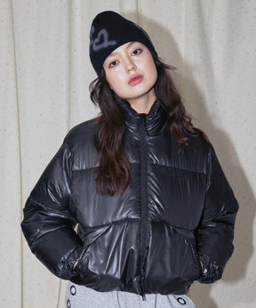 sqnz puffa short pading ladies / レディース パファ ダウン ジャケット 中綿 短丈 ドローコード ブラック