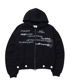 さとう sqnz（エスキュンズ）sqnz embroidery zip pk / ジップパーカー