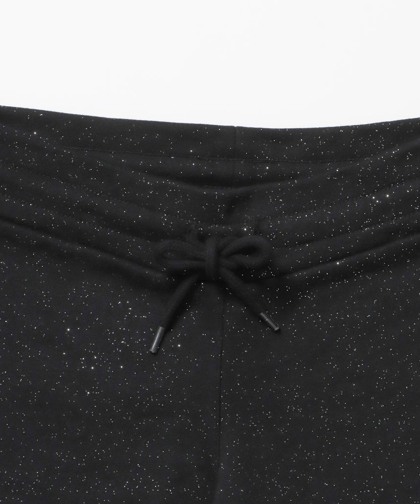 ≪予約商品≫sqnz glitter mini pants / レディース ショートパンツ ボトムス ラインストーン 裏毛 【セットアップ着用可能】 ブラック