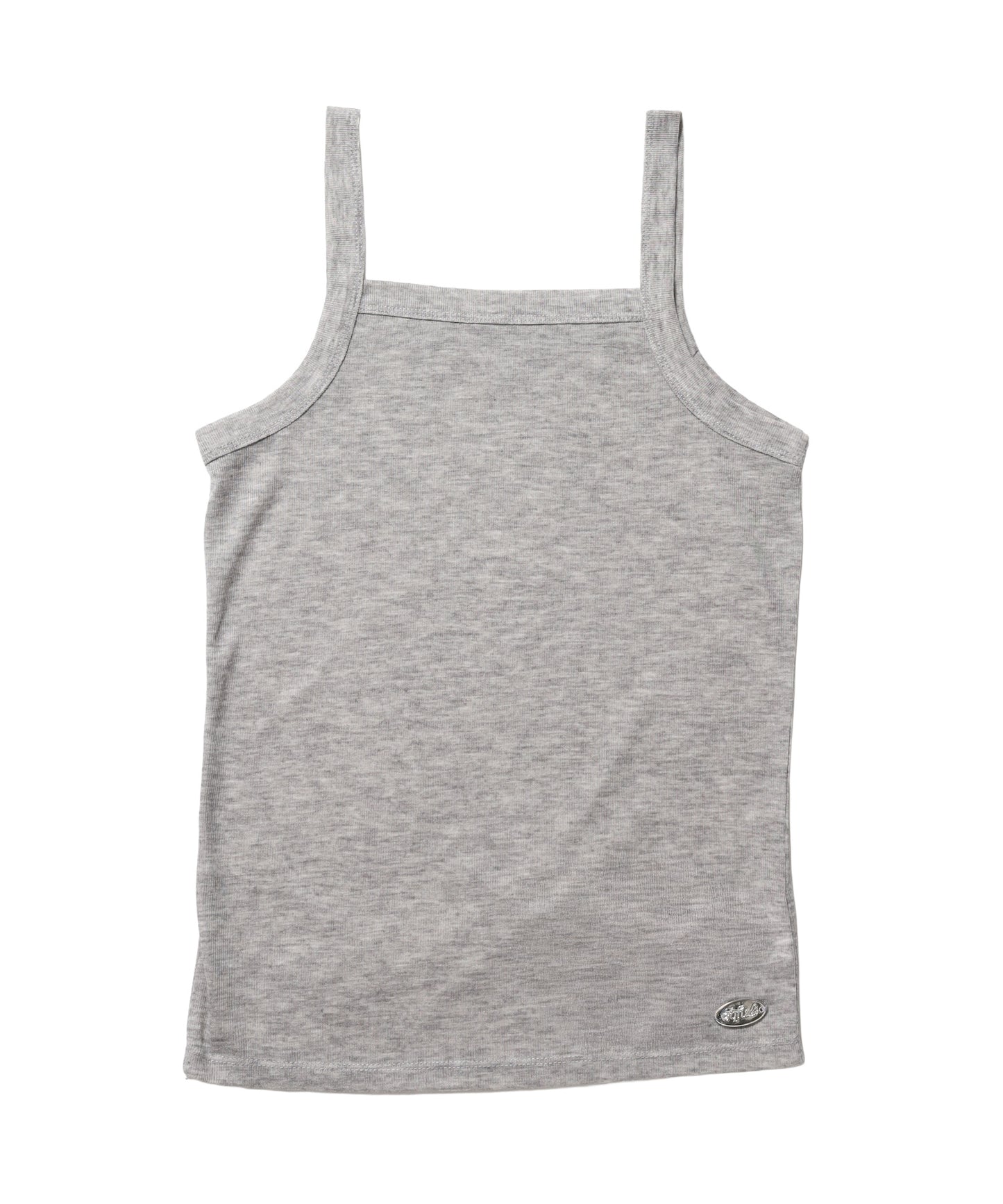 sqnz sheer layered tank / レディース シアー レイヤード ピスネーム メタルプレート タンクトップ クルーネック ライトブルー