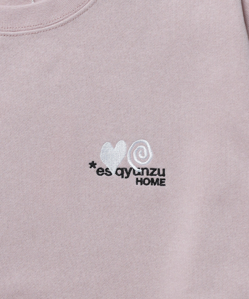 ※WEB限定  サークルハート刺繍裏起毛スウェット / sqnzU basic logo c/n ピンク
