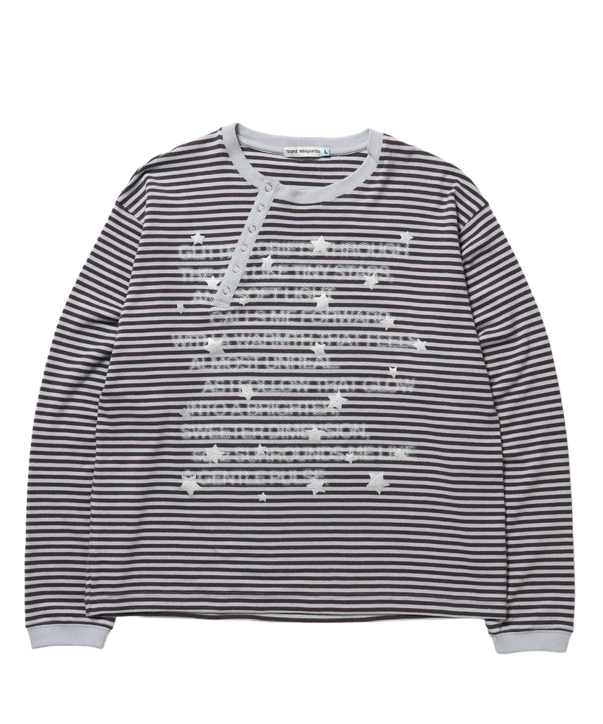 ※WEB限定 / ぼかしプリントヘンリーネックロンT / sqnzU BORDER L/S TEE 柄85