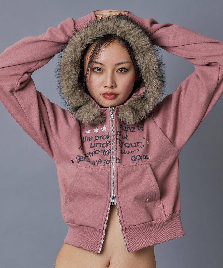 sqnz（エスキュンズ）】sqnz fur zip pk / レディース ファー ジップ