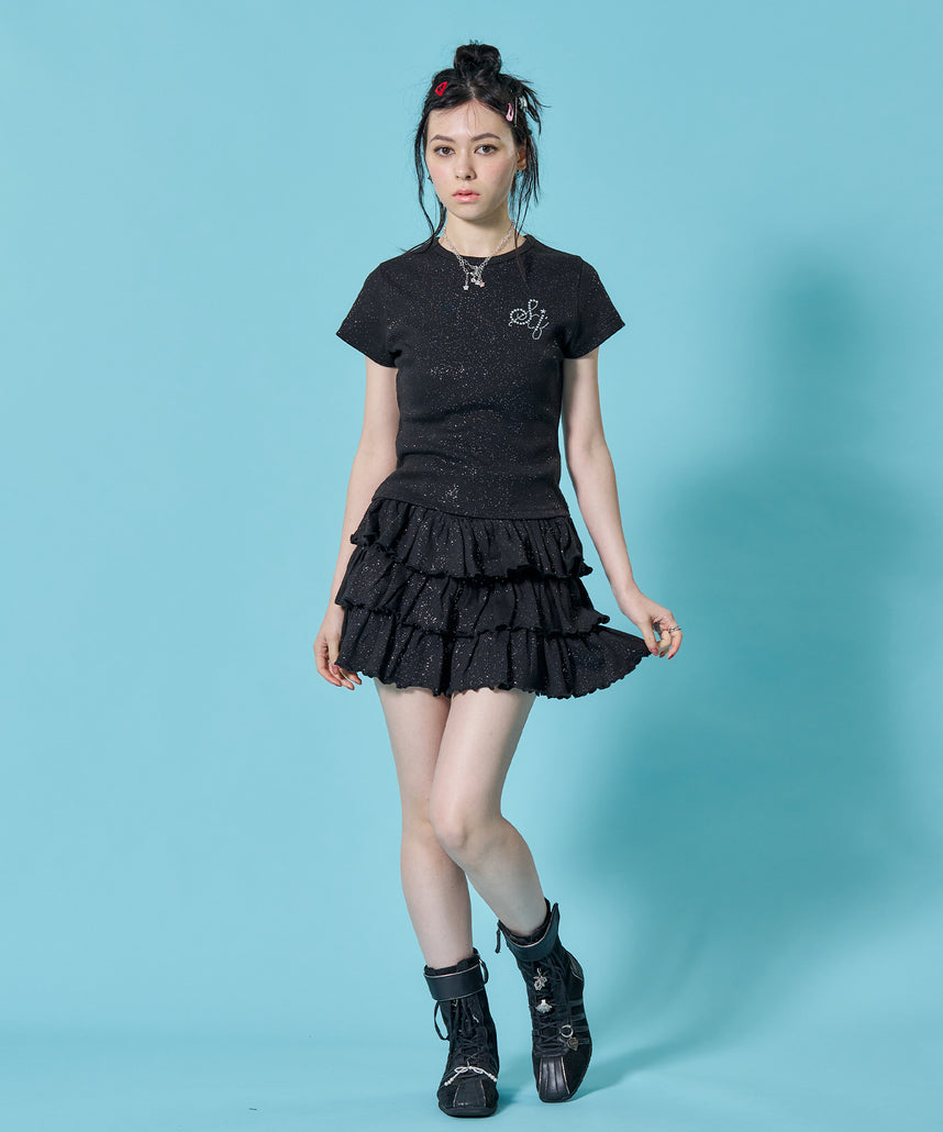 WEB限定 / セットアップ対応 / レディースグリッターフリルミニ