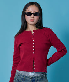 ※WEB限定 / レディースフィットカーディガン / sqnz fit cardigan バーガンディー
