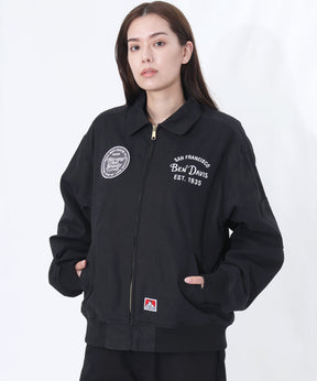 COTTON DUCK SOUVENIR JACKET / スーベニア 刺繍 フライトジャケット ユニセックス 裏地付き アウター ブラック