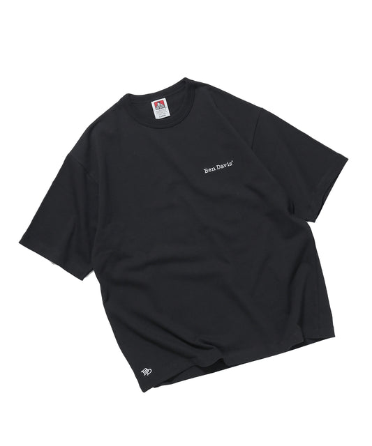 【BEN DAVIS（ベンデイビス）】NAVAL別注 エクストラヘビーオーバーT / 半袖 Tシャツ ワンポイント ブランドロゴ 刺繍 ブラック