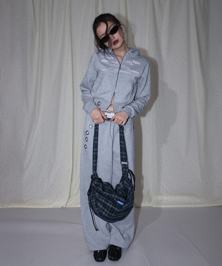 SHOULDER GATHER BAG / テック ショルダーバッグ 調節可能 ドローコード グリーン