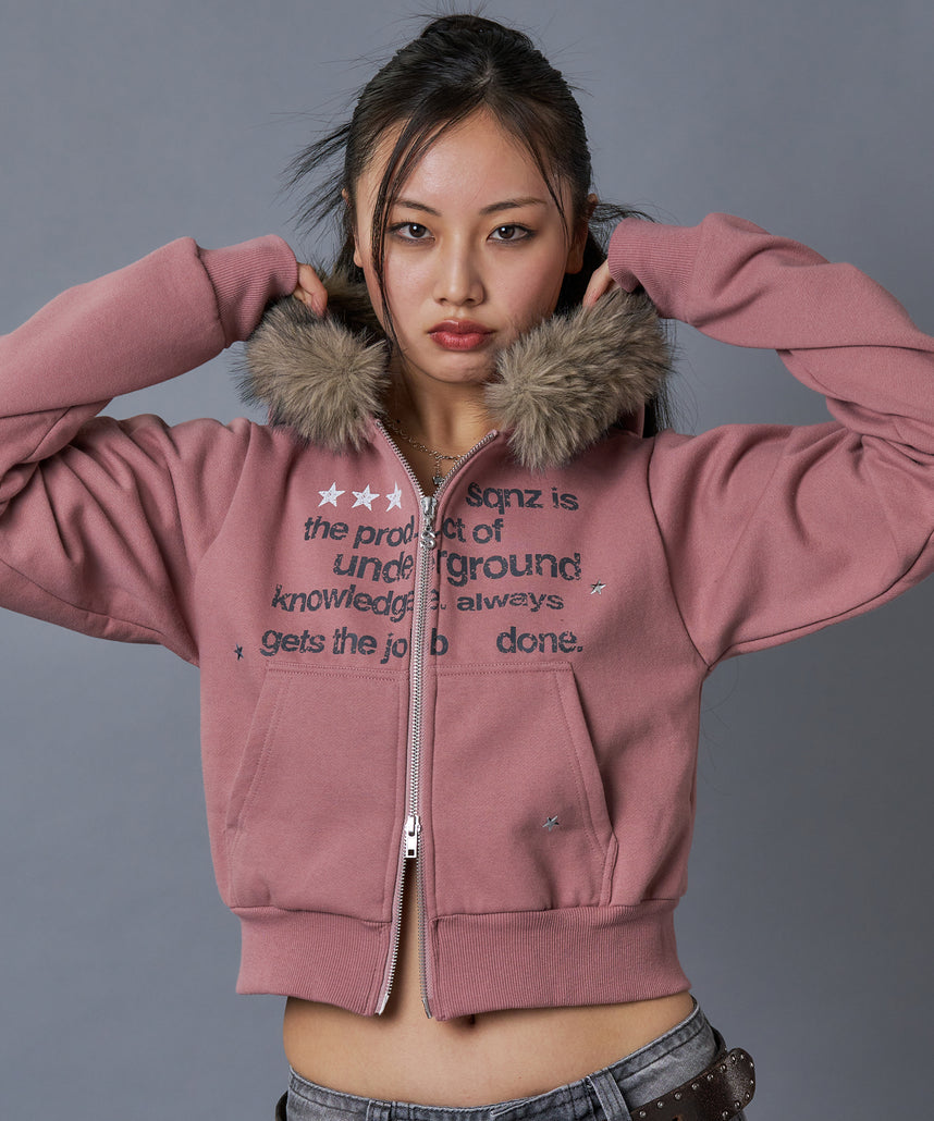 sqnz（エスキュンズ）ジップパーカー ピンク / MEDIUM NAVAL｜*新色追加【sqnz(エスキュンズ)】sqnz eyelet zip pk / ジップ