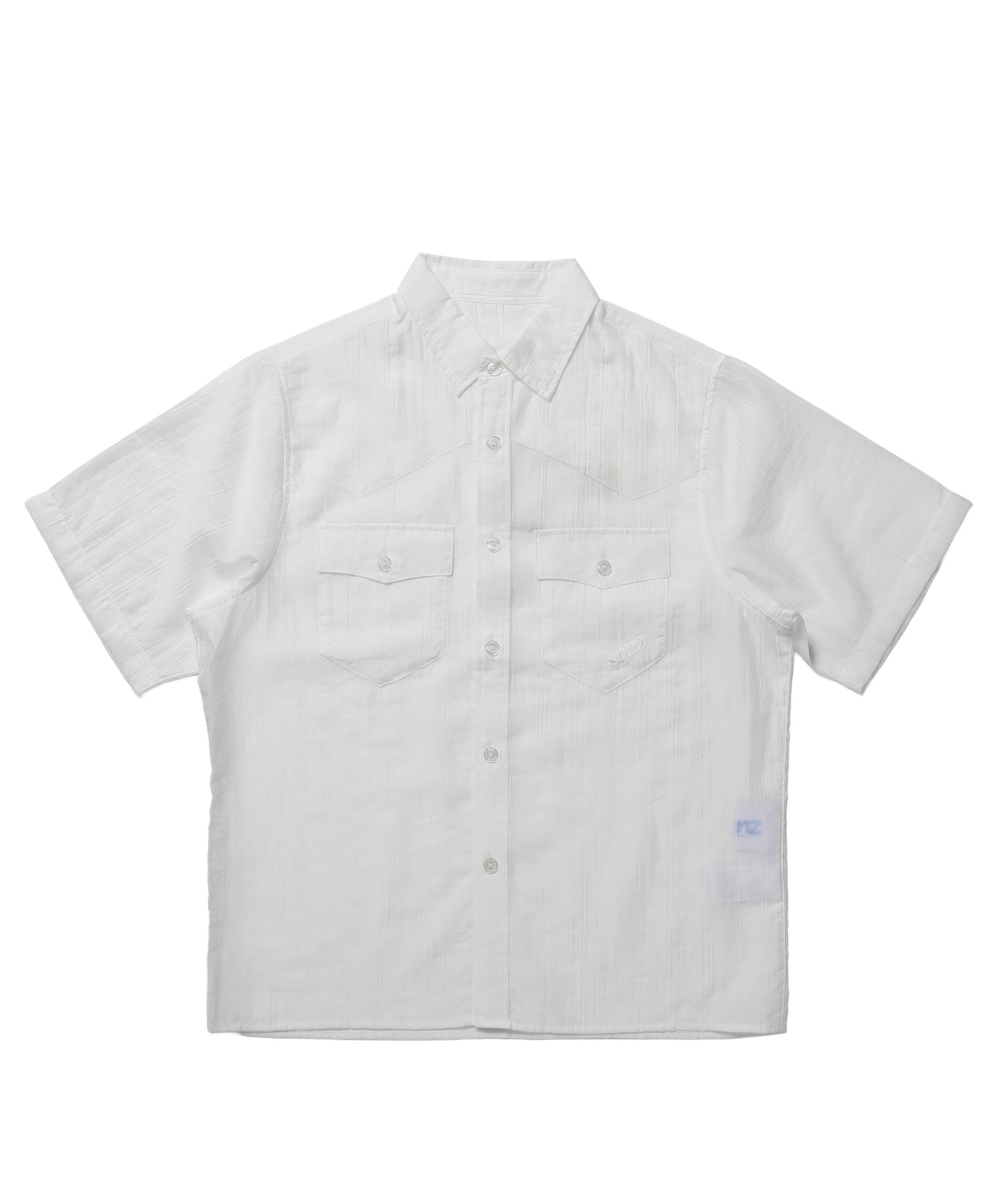 ※WEB限定 / ウエスタン半袖シャツ／sqnz western sheer shirts ホワイト