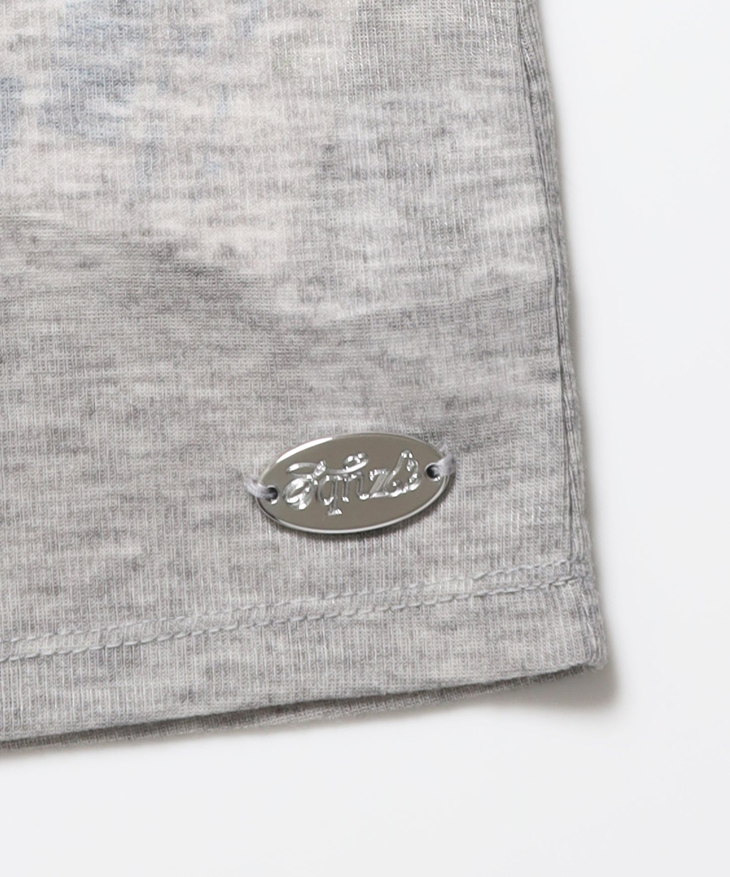 sqnz sheer layered tank / レディース シアー レイヤード ピスネーム メタルプレート タンクトップ クルーネック ライトブルー