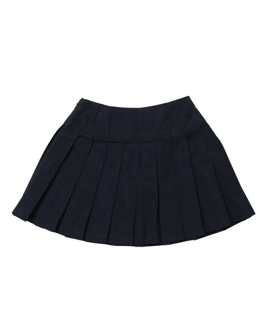 ※WEB限定 /  レディースアイレットプリーツミニスカート / sqnz eyelet pleats skirt ダークネイビー