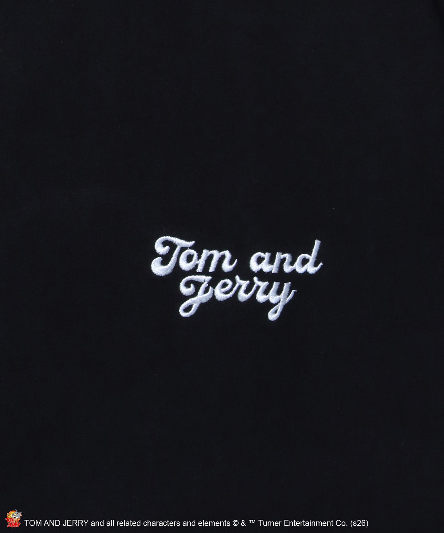TJ CHERRY FLOCKY S/S TEE / トムとジェリー Tシャツ 半袖 クルーネック プリント 刺繍 オーバーサイズ ブラック