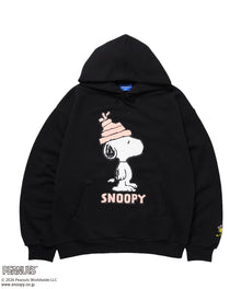 TP FUR SNOOPY APPLIQUE P/K/ スヌーピー ファーワッペン 刺繍 パーカー ブラック
