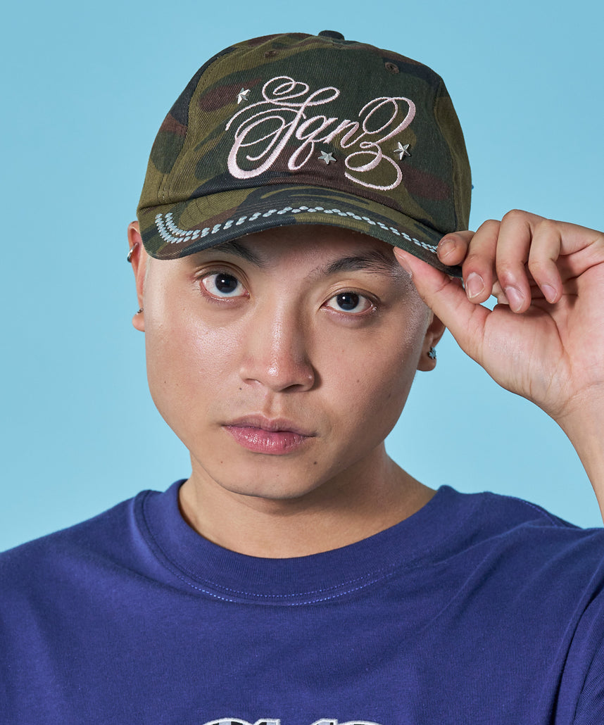 WEB限定 / ラインストーンロゴキャップ / sqnz studs cap 柄81 – NAVAL