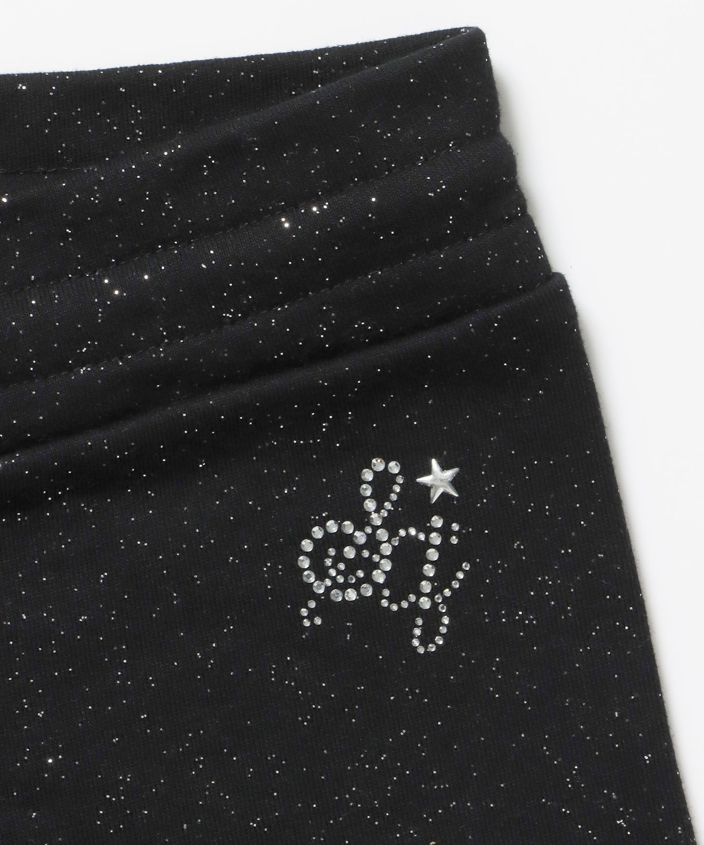 ≪予約商品≫sqnz glitter mini pants / レディース ショートパンツ ボトムス ラインストーン 裏毛 【セットアップ着用可能】 ブラック