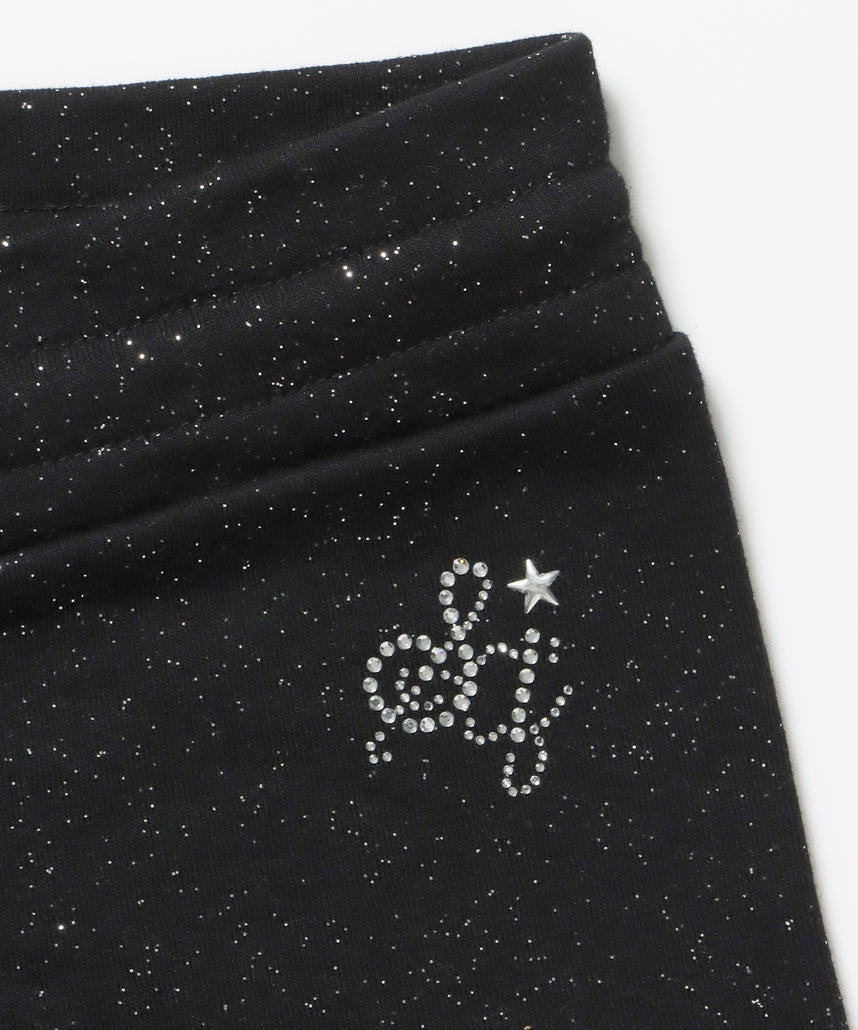 ≪予約商品≫sqnz glitter mini pants / レディース ショートパンツ ボトムス ラインストーン 裏毛 【セットアップ着用可能】 ブラック