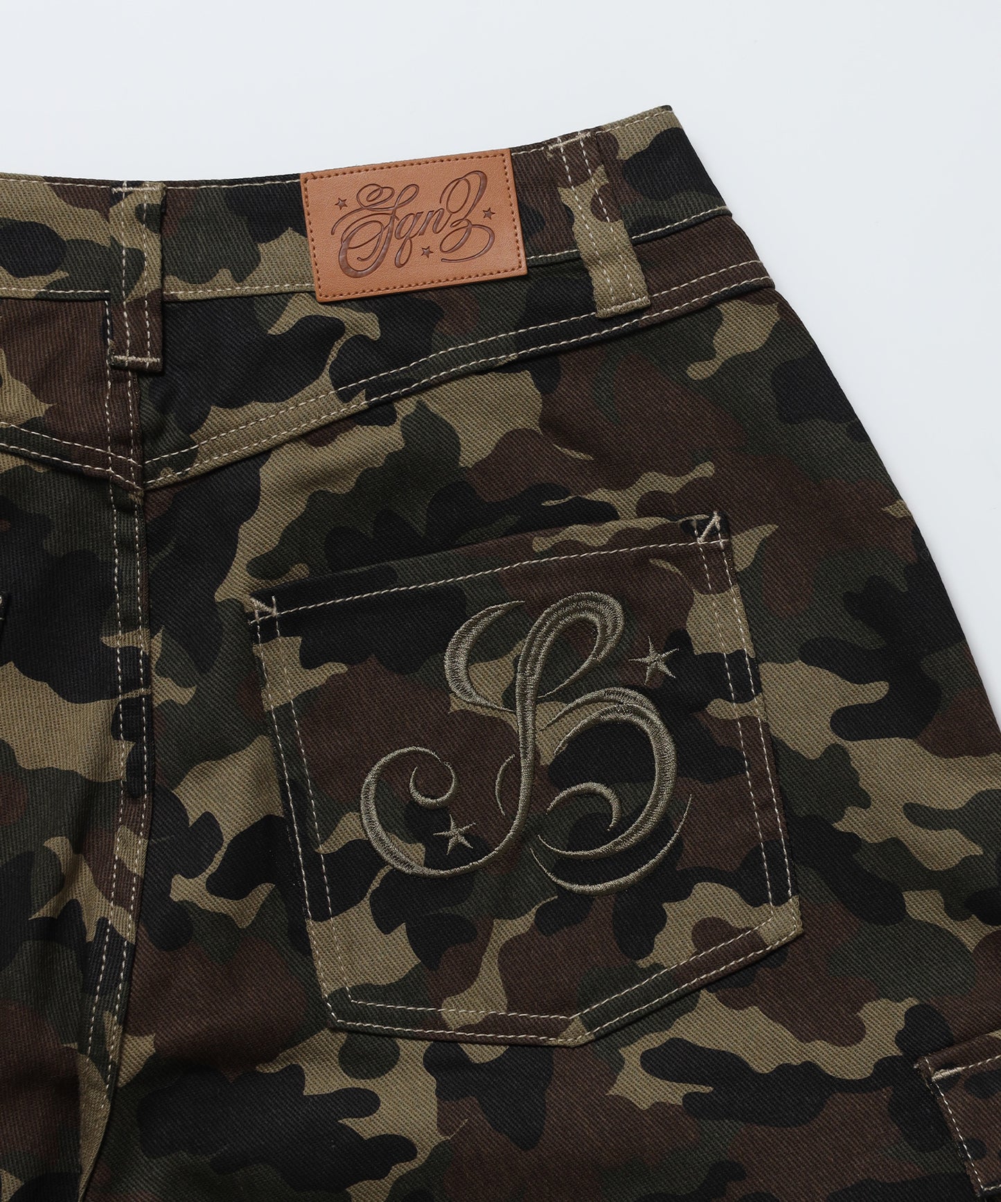 ※WEB限定 / レディースリボンデニムショートパンツ / sqnz ribbon denim shorts 柄80