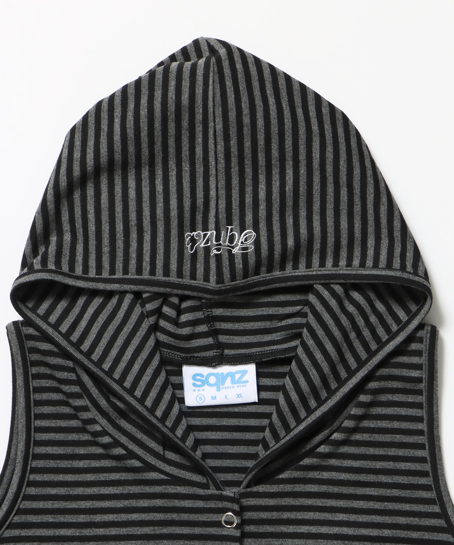 ※WEB限定 / レディースボーダータンクトップ / sqnz border hooded tank top ブラック